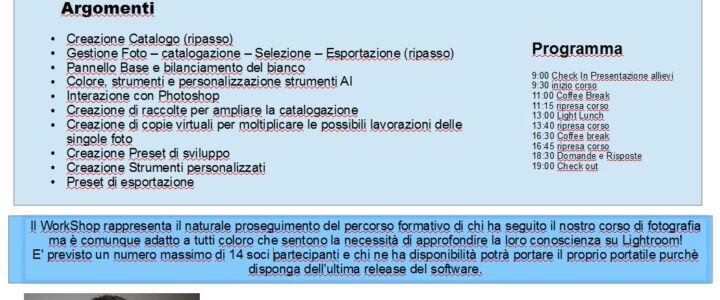 Workshop Postproduzione LigthRoom